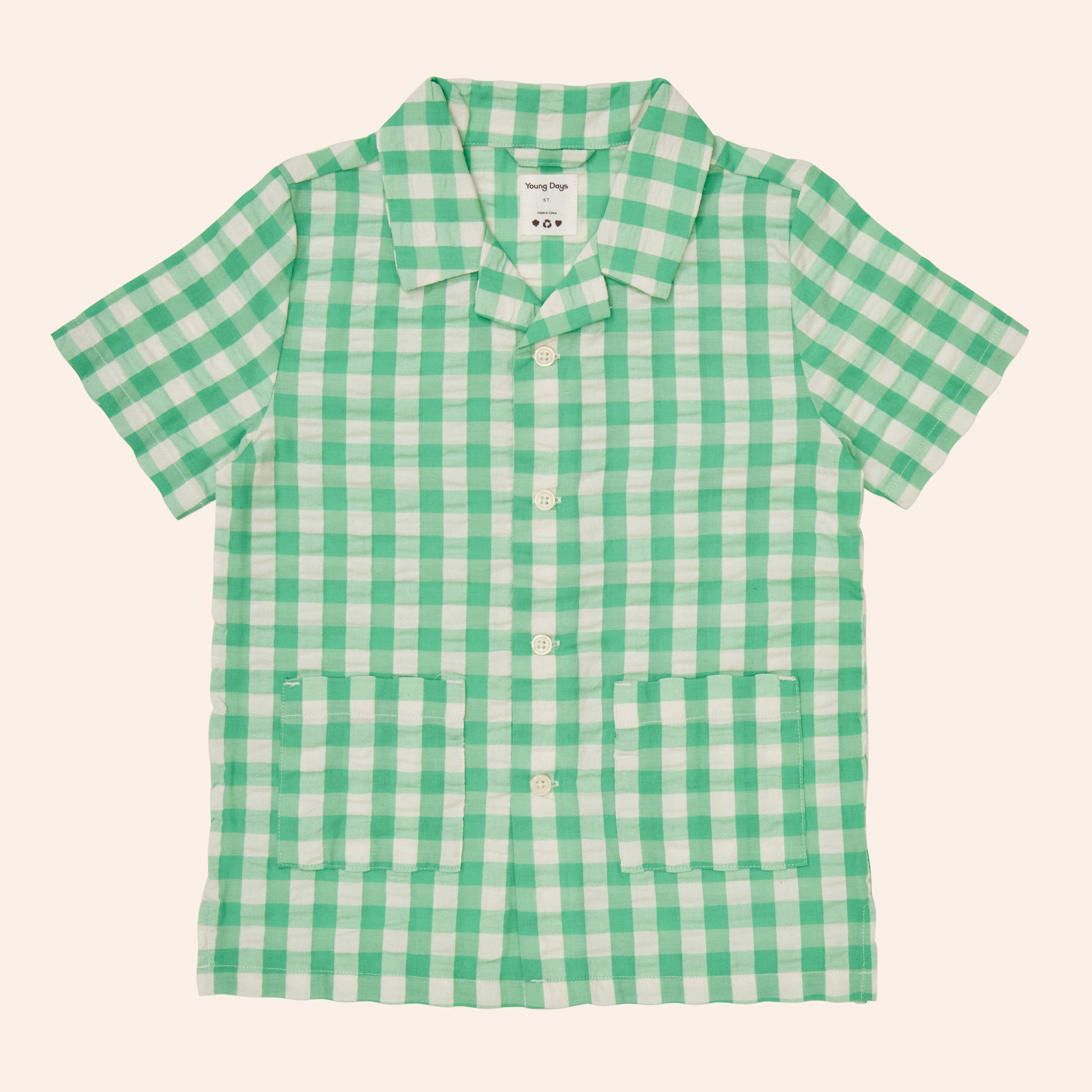 OEUF NYC Woven Shorts-Green Check OEUF NYC Woven Shorts-Green Check